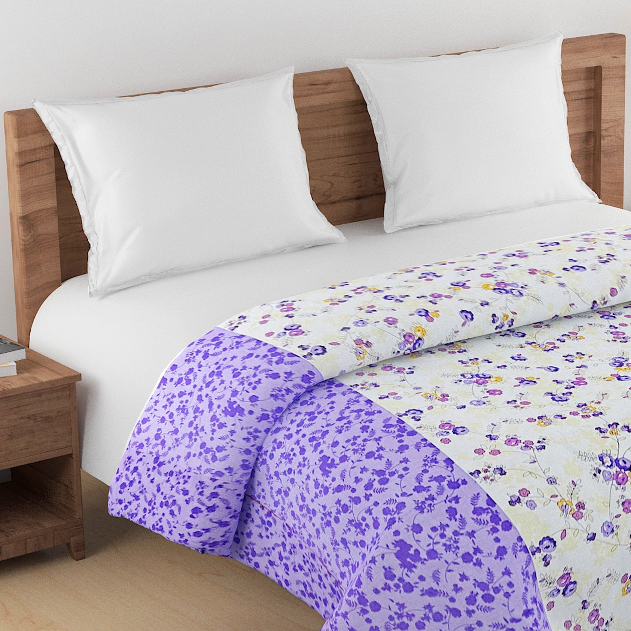 Soft Pure cotton Floral Purple Double AC Quilt