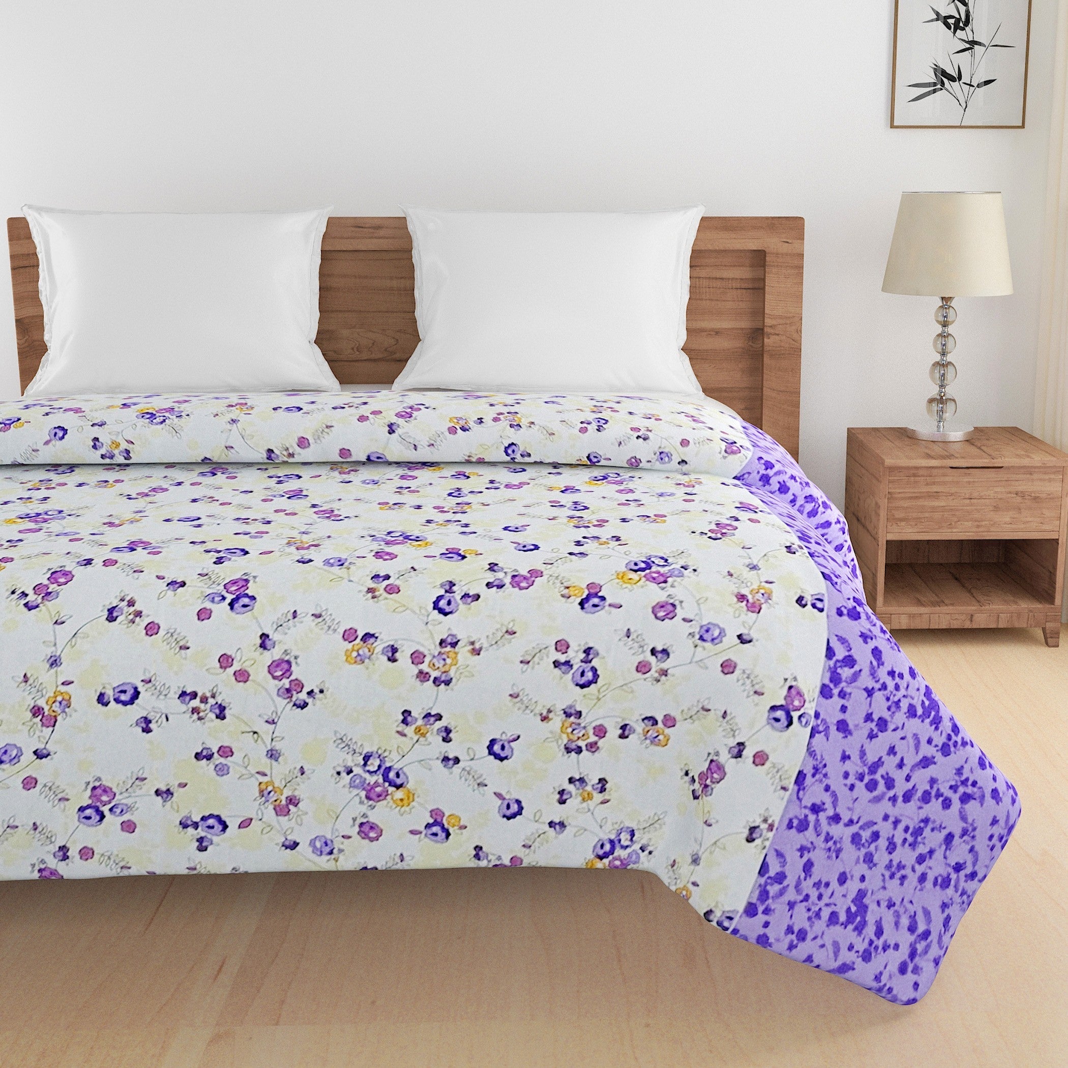 Soft Pure cotton Floral Purple Double AC Quilt