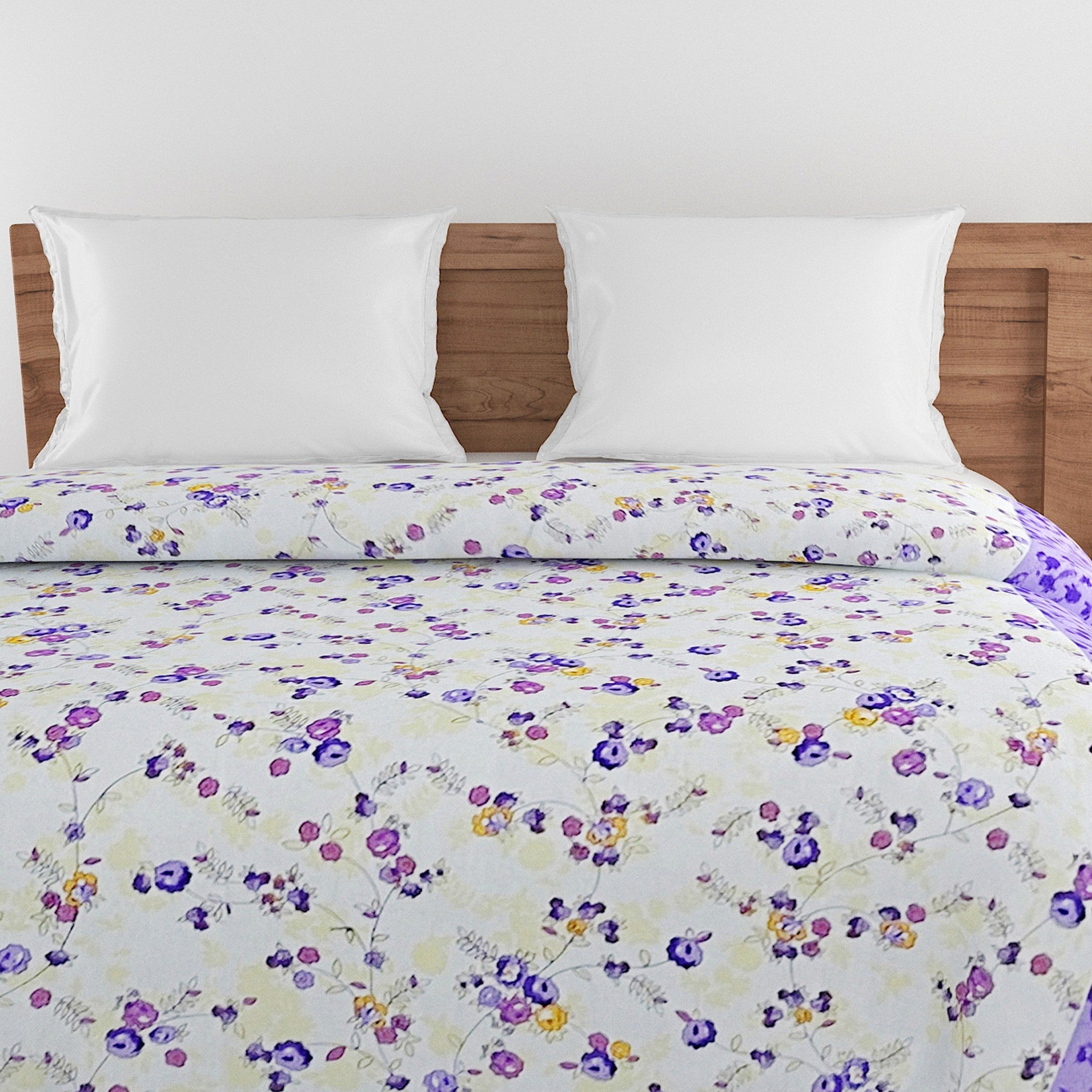 Soft Cotton Floral Purple Single AC Quilt