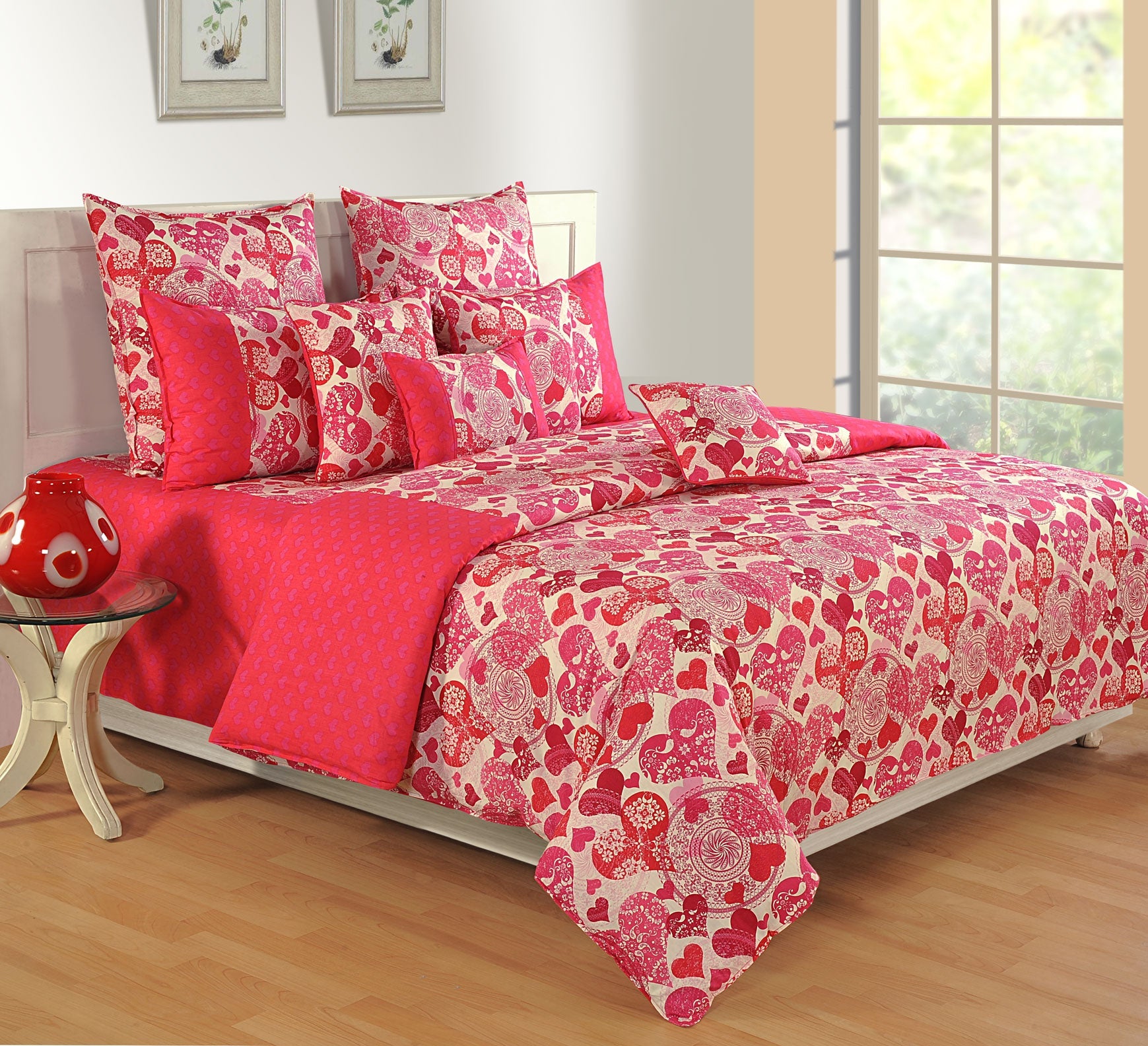 Artistic Cotton Abstract Pink Single AC Quilt