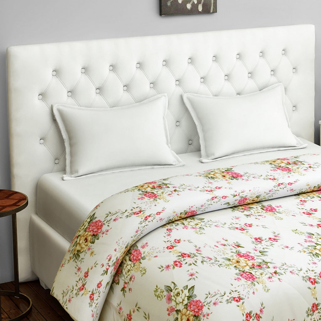 Soft Cotton Floral White/neutral Single AC Quilt