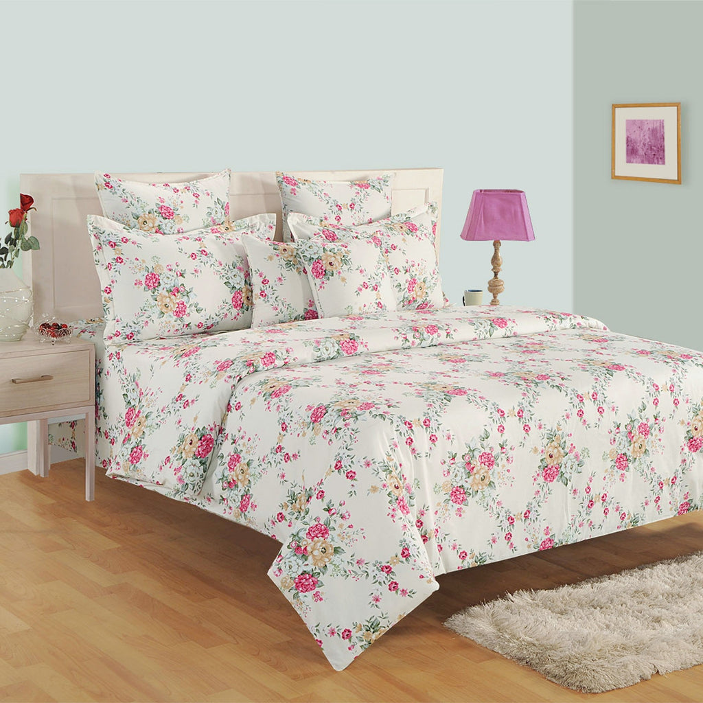 Soft Cotton Floral White/neutral Single AC Quilt