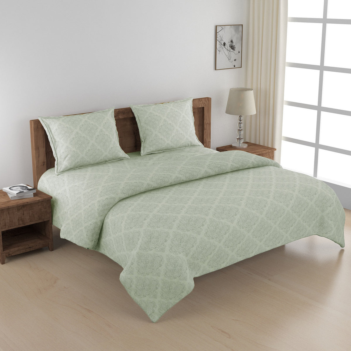 Premium Repeat Mercerized Pure Cotton AC Quilt 150 GSM White Pack of 1