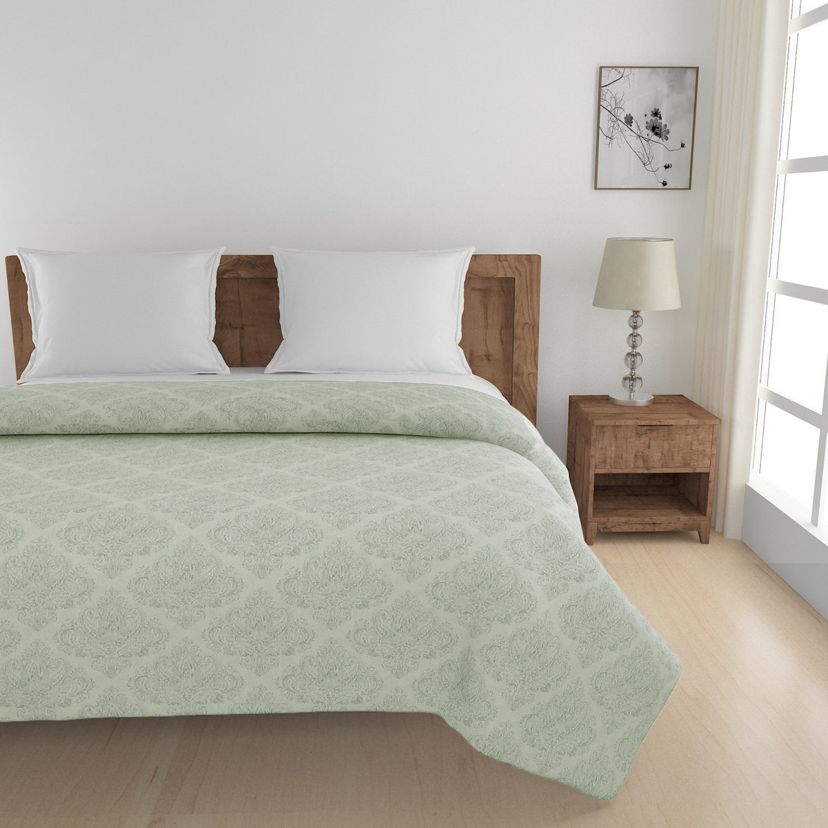 Premium Repeat Mercerized Pure Cotton AC Quilt 150 GSM White Pack of 1