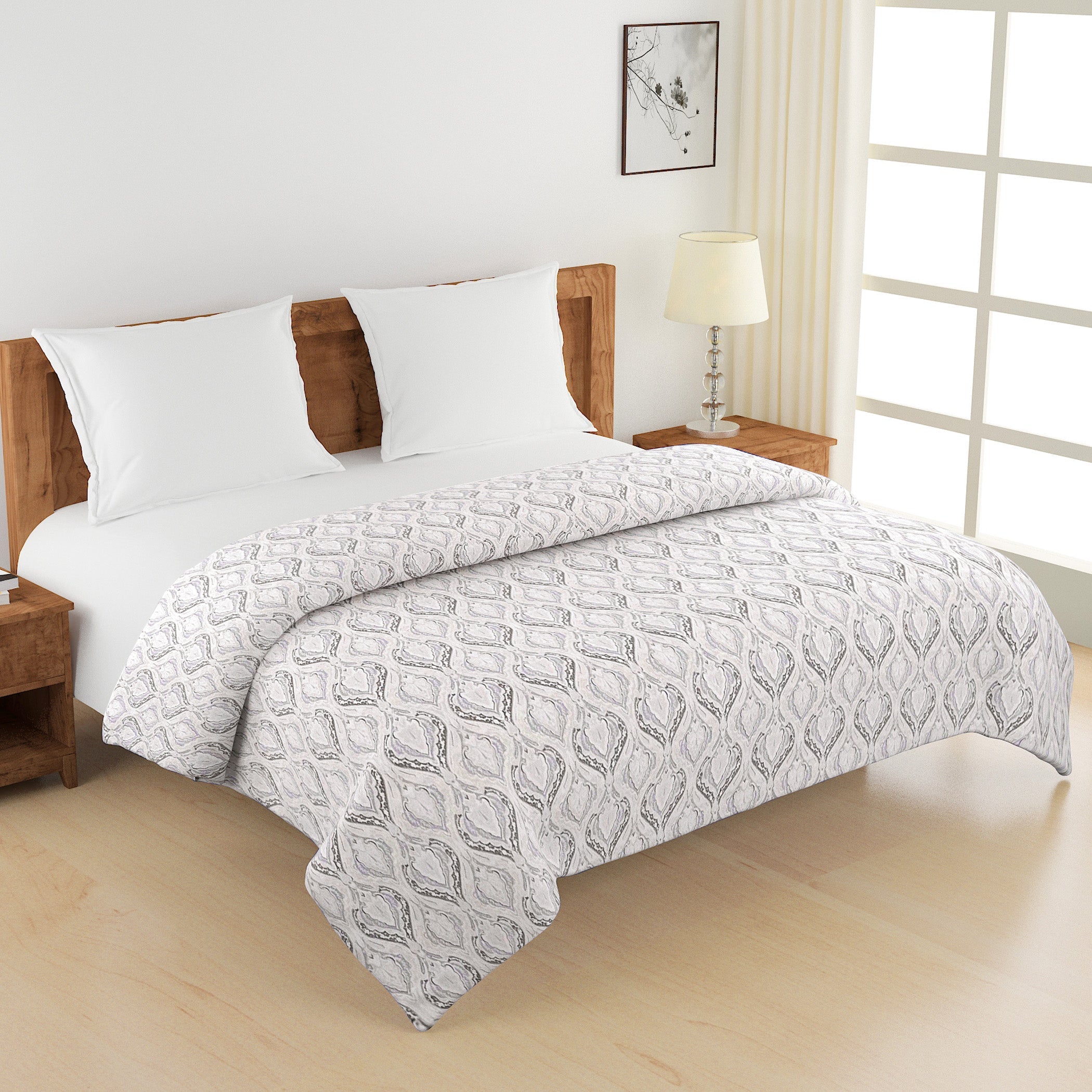 Artistic Mercerized pure cotton Abstract Grey Double AC Quilt