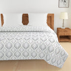 Elegant Cotton Ethnic motif Blue Single AC Quilt