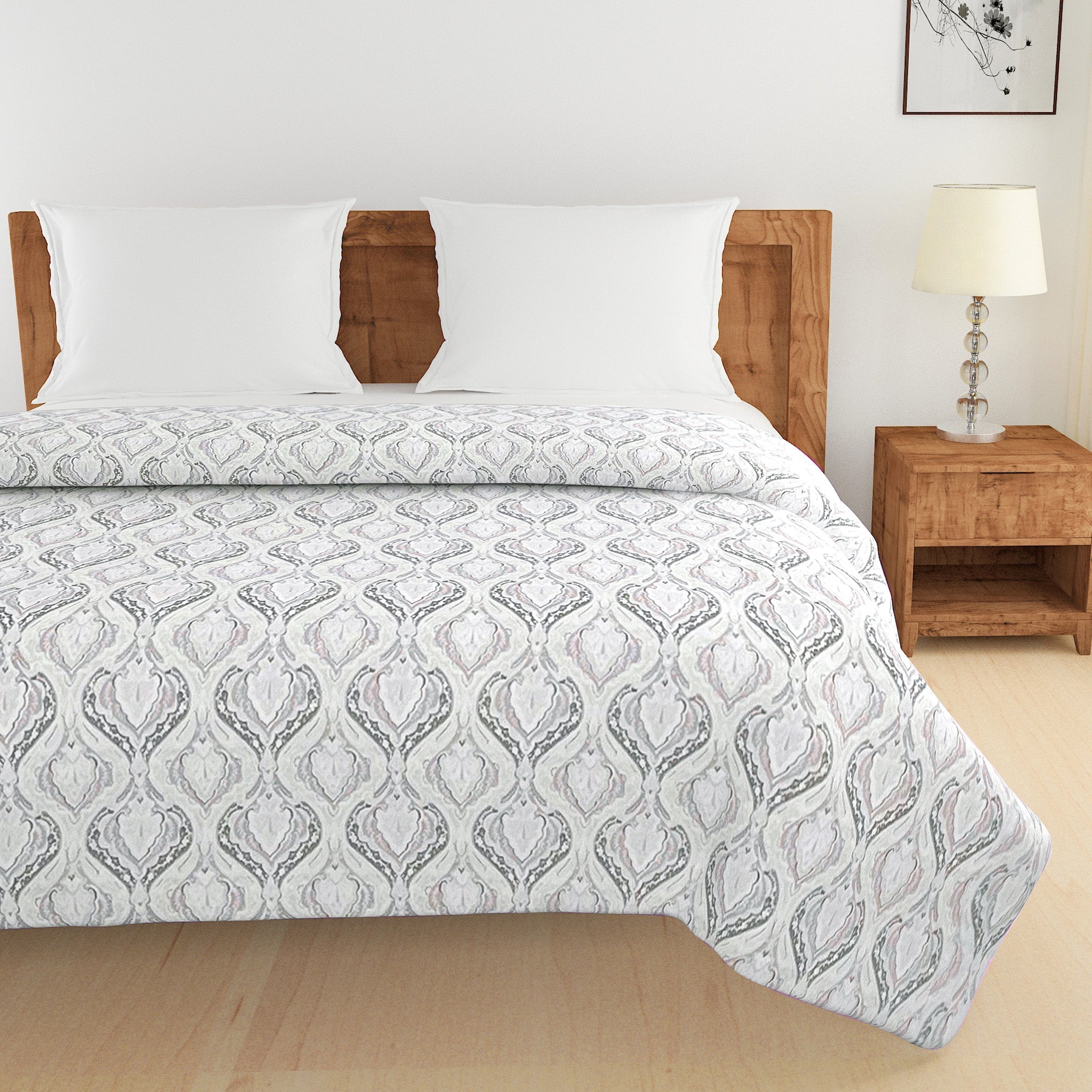 Elegant Cotton Ethnic motif Blue Single AC Quilt
