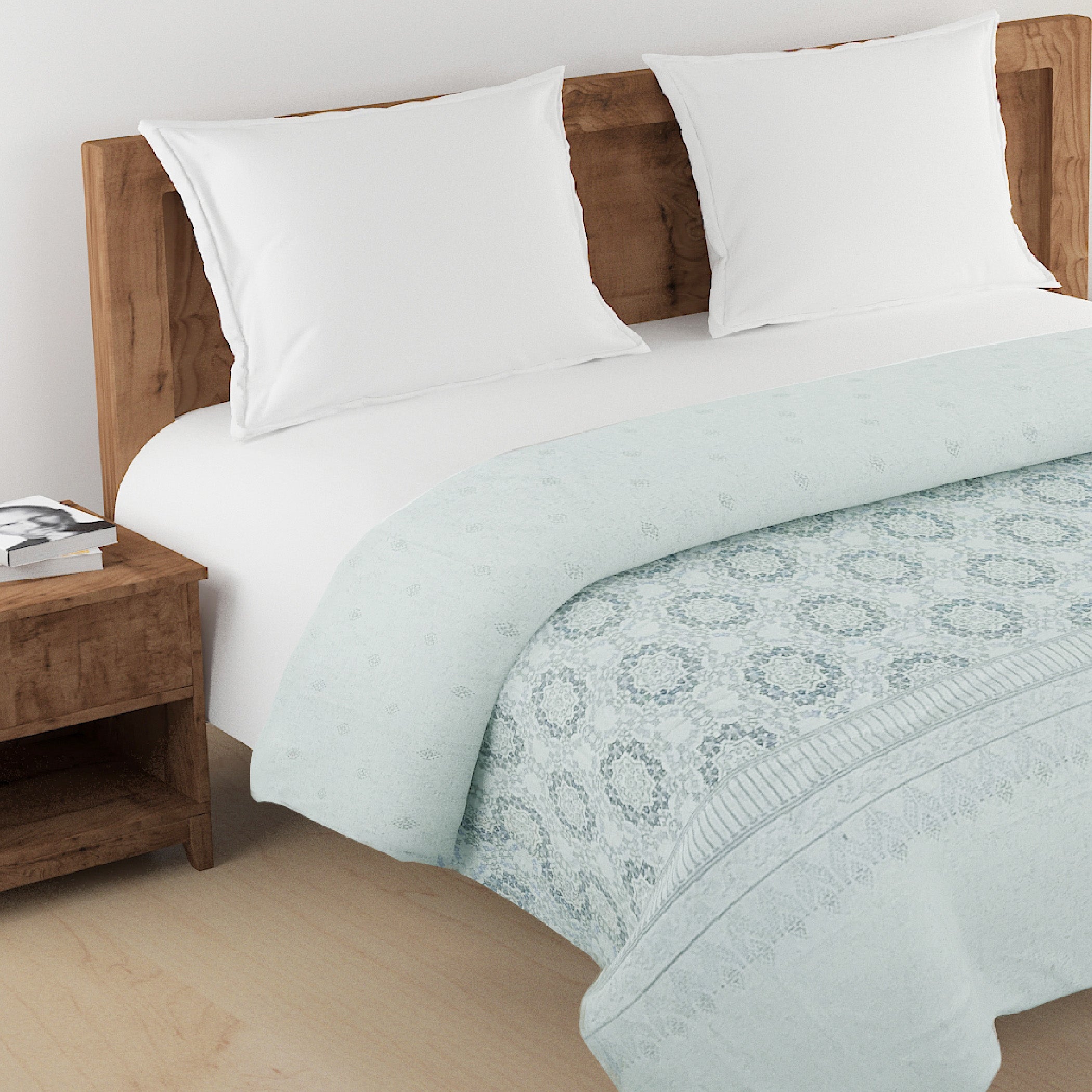 Cozy Cotton Mandala Blue Double AC Quilt