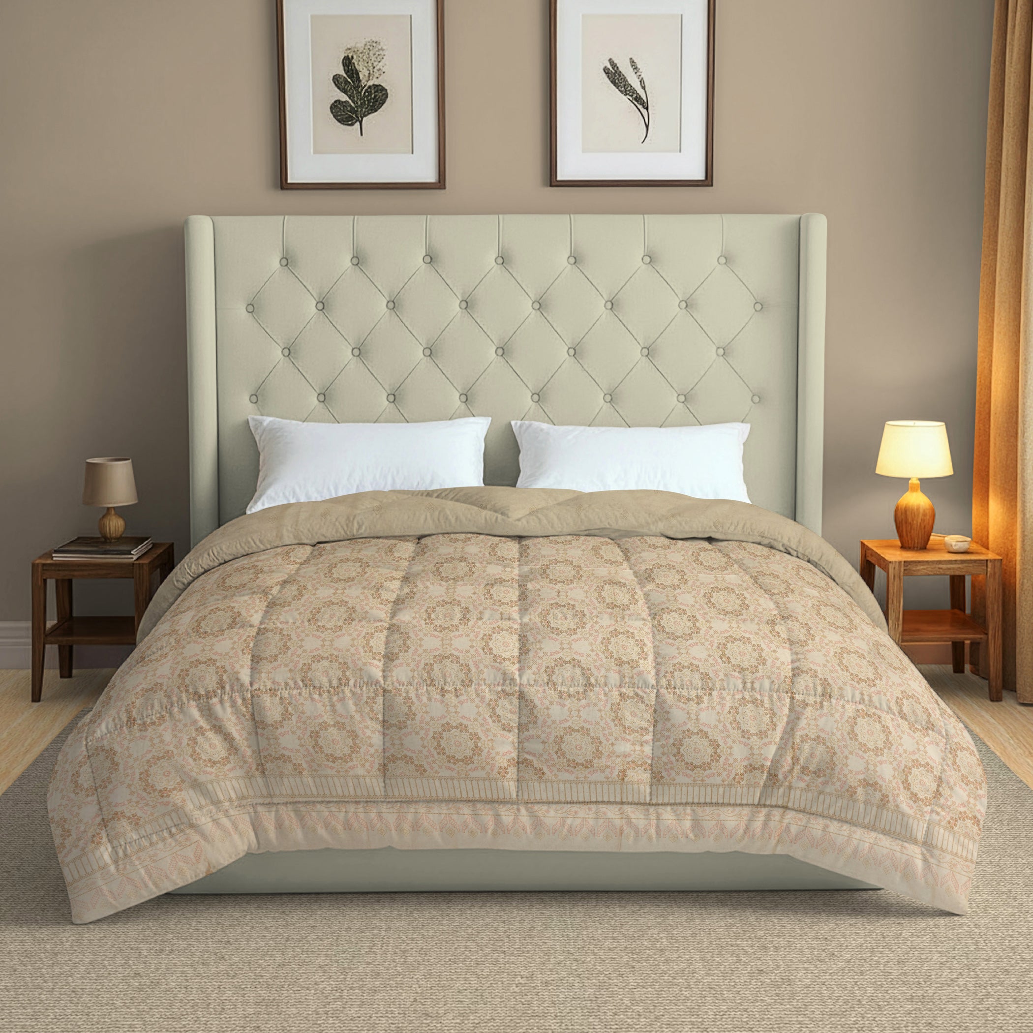 Cozy Cotton Mandala Gray Double AC Quilt