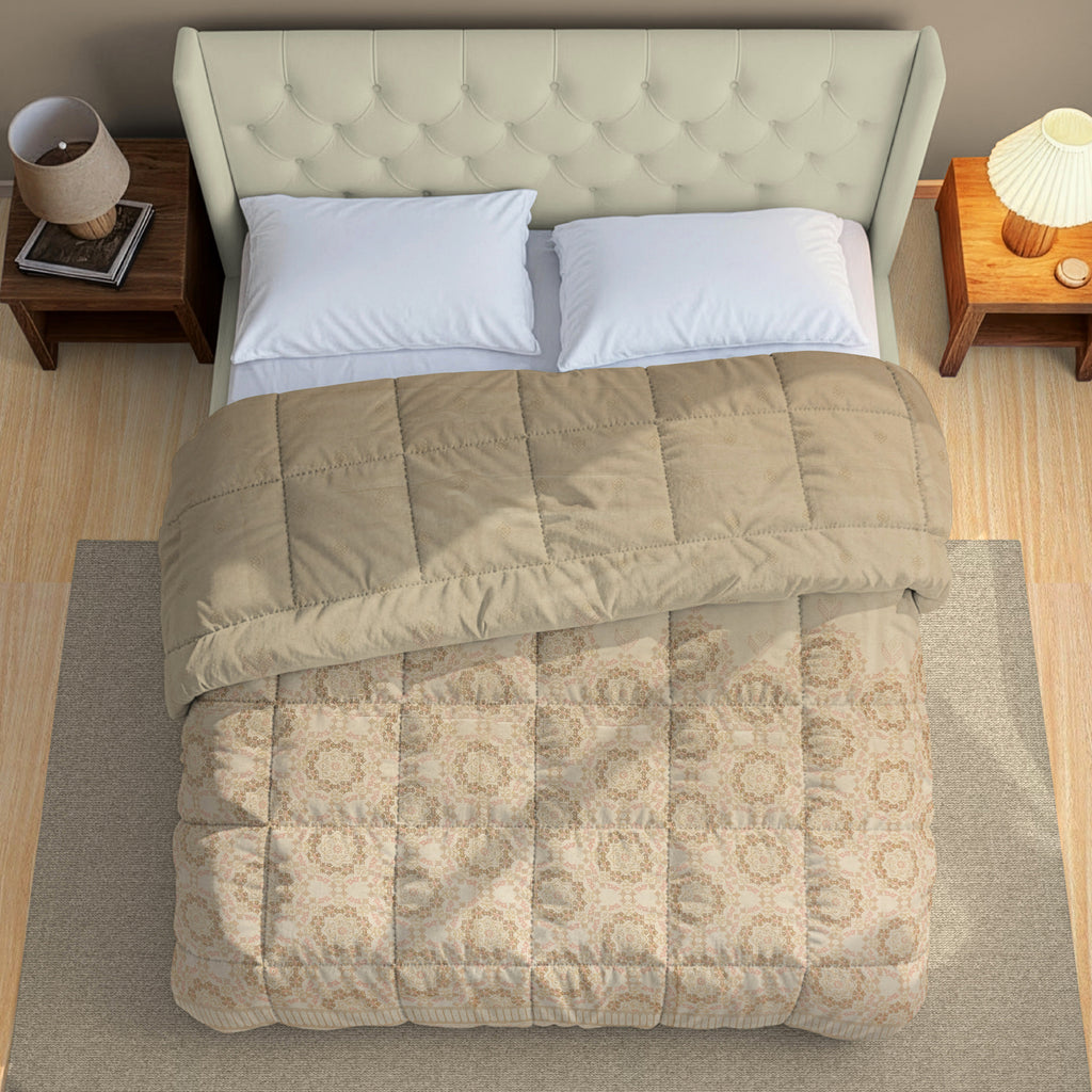 Cozy Cotton Mandala Gray Double AC Quilt