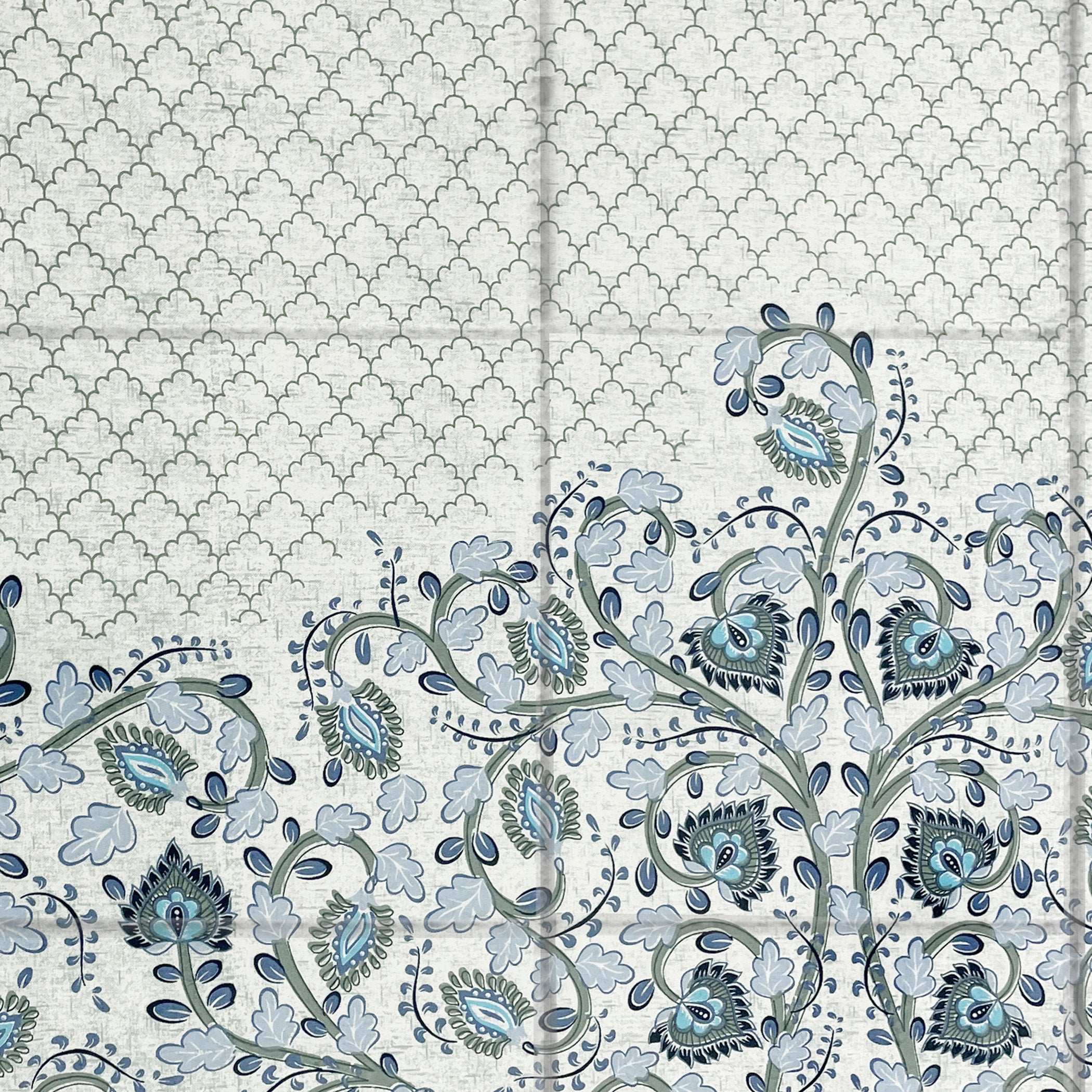 Elegant Mercerized pure cotton Motif Off white Double AC Quilt