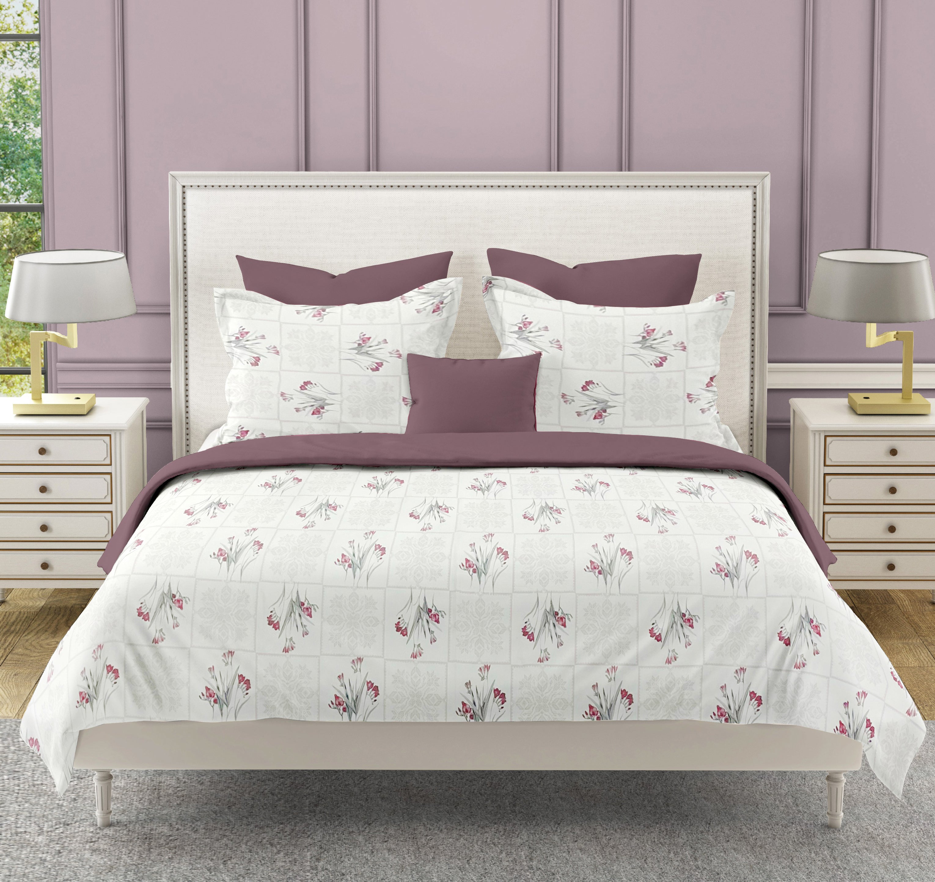 Soft Cotton Floral Pink Double AC Quilt