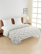 Soft Mercerized pure cotton Floral Off white Double AC Quilt