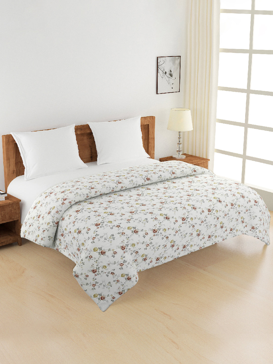 Soft Cotton Floral Orange Single AC Quilt