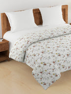 Soft Mercerized pure cotton Floral Off white Double AC Quilt