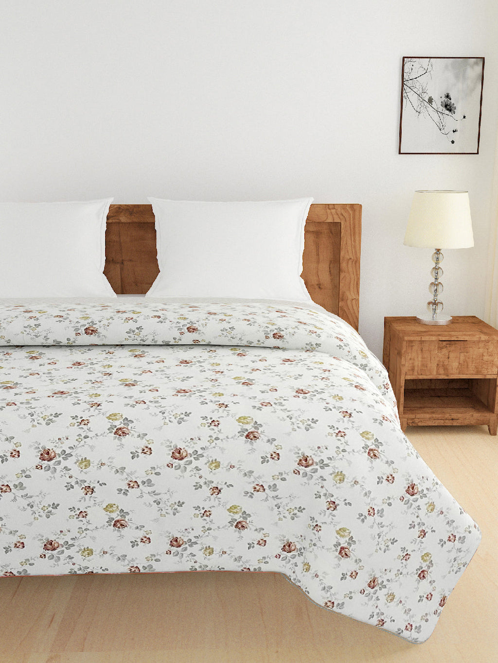 Soft Cotton Floral Orange Single AC Quilt