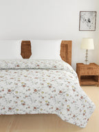 Soft Cotton Floral Orange Single AC Quilt