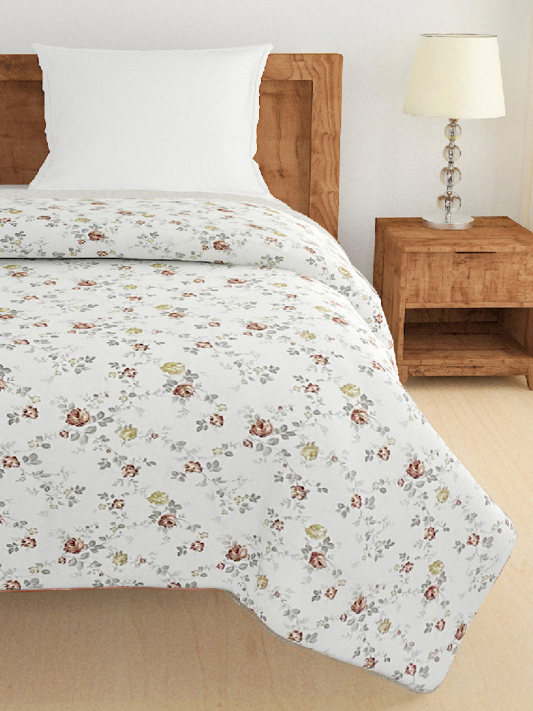 Soft Cotton Floral Orange Single AC Quilt