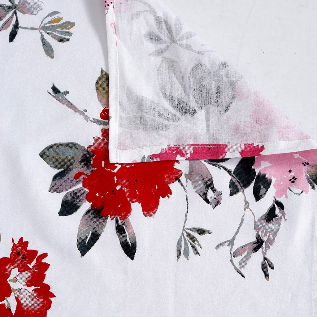 Floral Print Cotton Dohar for AC Rooms - White & Pink