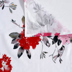 Floral Print Cotton Dohar for AC Rooms - White & Pink