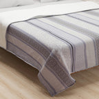 Grey Lavender Striped Double Dohar – Soft, Breathable & Lightweight