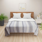 Grey Lavender Striped Double Dohar – Soft, Breathable & Lightweight