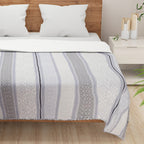 Grey Lavender Striped Double Dohar – Soft, Breathable & Lightweight