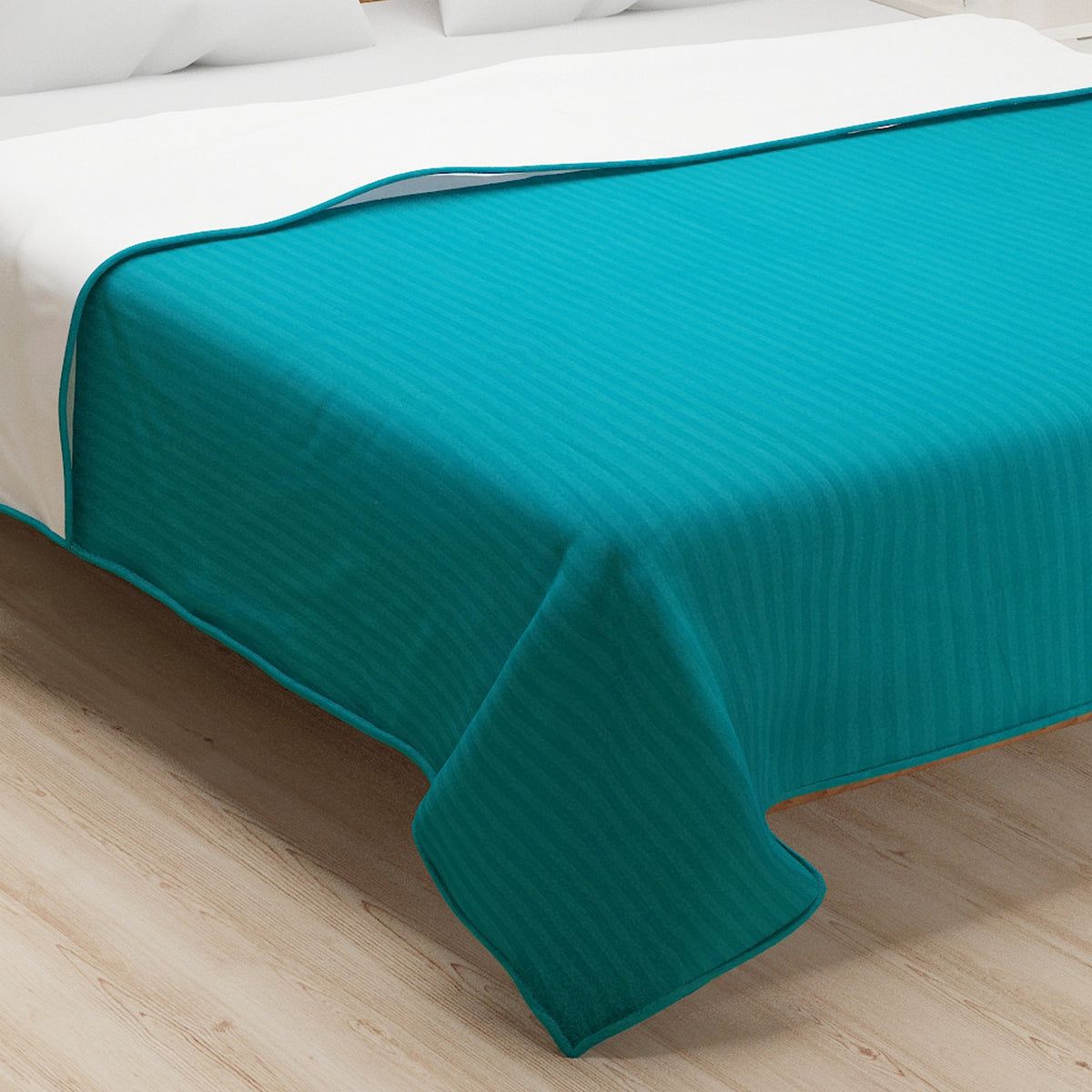 Premium Solid 100% Cotton AC Quilt 150 GSM Blue Pack of 1