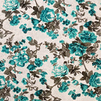 Floral Print Cotton Dohar for AC Rooms - Teal & White