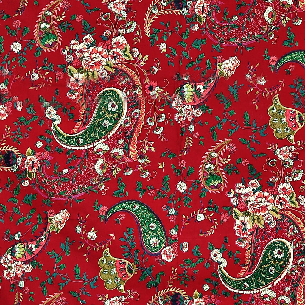 Paisley Print Cotton Dohar for AC Rooms - Red & Multicolour