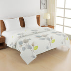 Double Bed in a Bag - Mercerized Pure Cotton - White Leaf Botanical Design