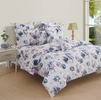 White & Blue Bloom Cotton Double Bed in a Bag – Premium Floral Bedding Set
