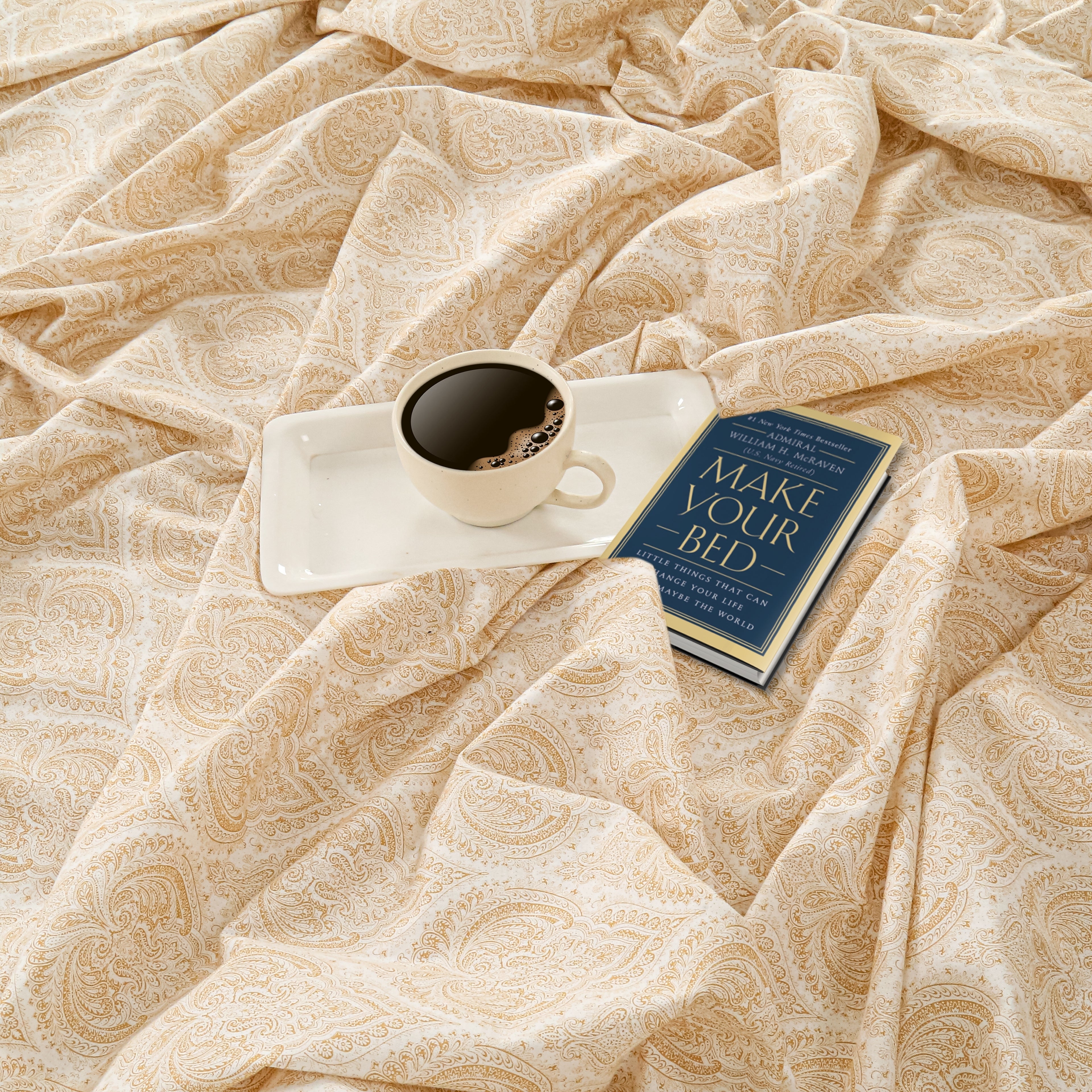 Luxury Cotton Beige Double Bed in a Bag – Premium Designer Bedding Set