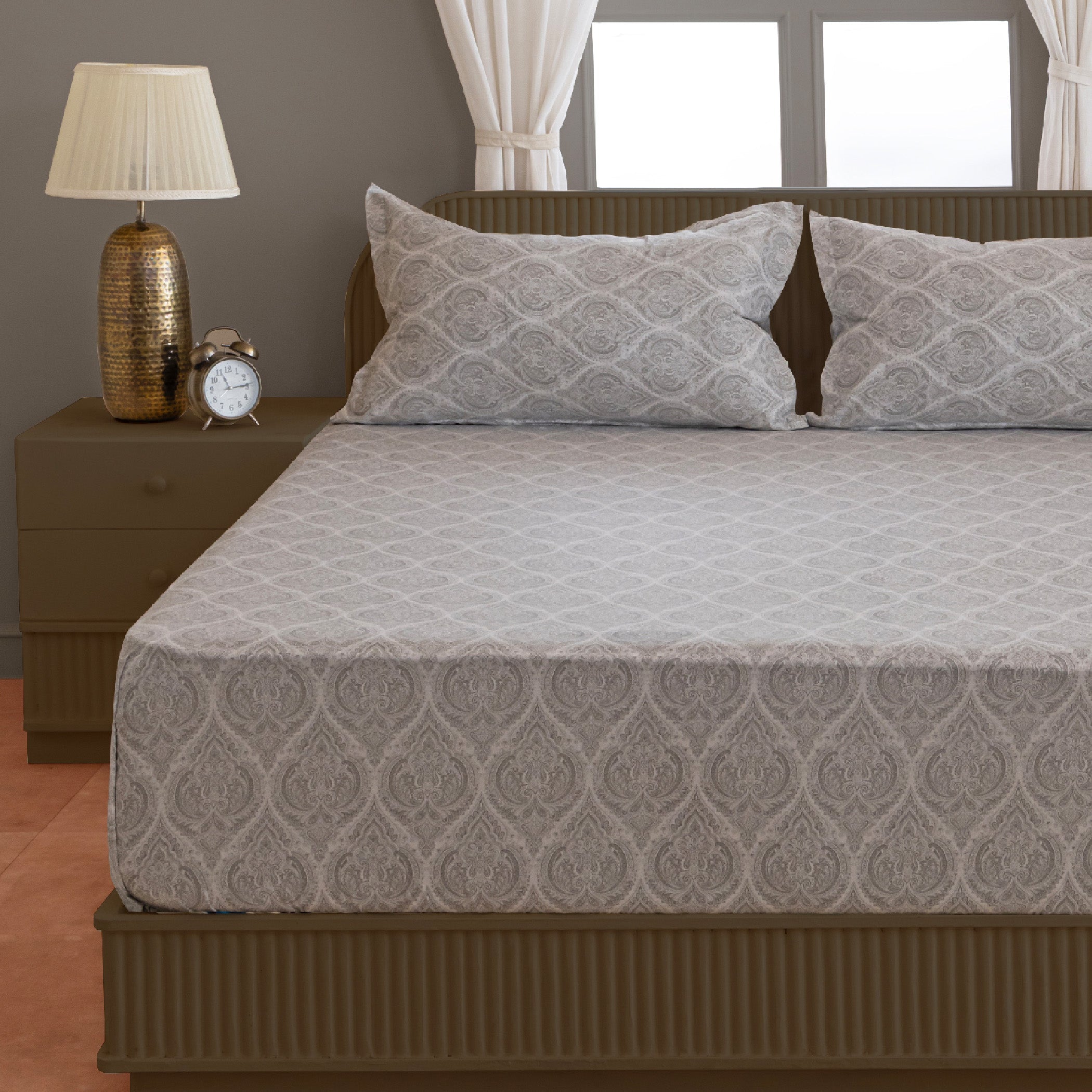 Grey Luxury Cotton Double Bed in a Bag – Ultra Soft Finish Bedding Set