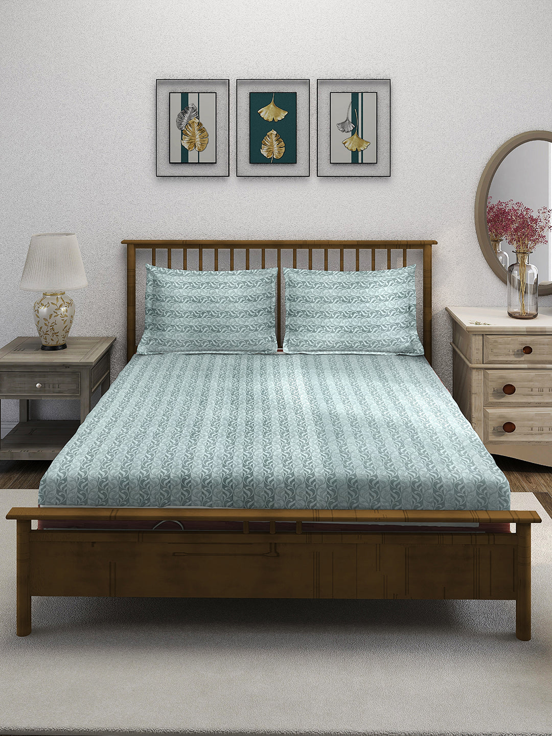 Premuim Cotton blue Double Bed in a Bag