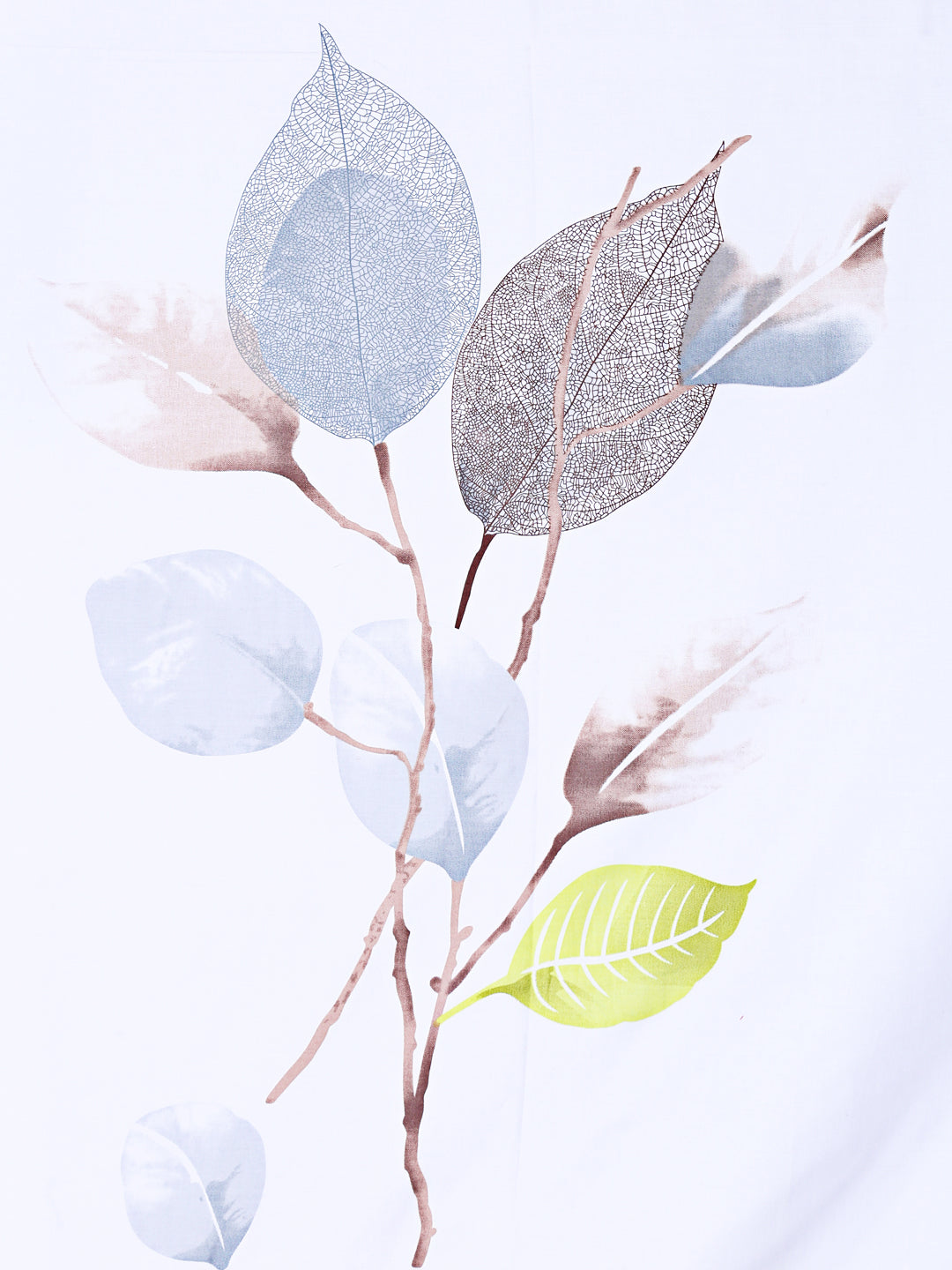 Double Bed in a Bag - Mercerized Pure Cotton - White Leaf Botanical Design