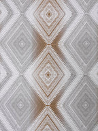 Elegant Grey Diamond Geometric Pure Cotton 210 TC Double King Bedsheet with 2 Pillow Covers (90x108 Inches)