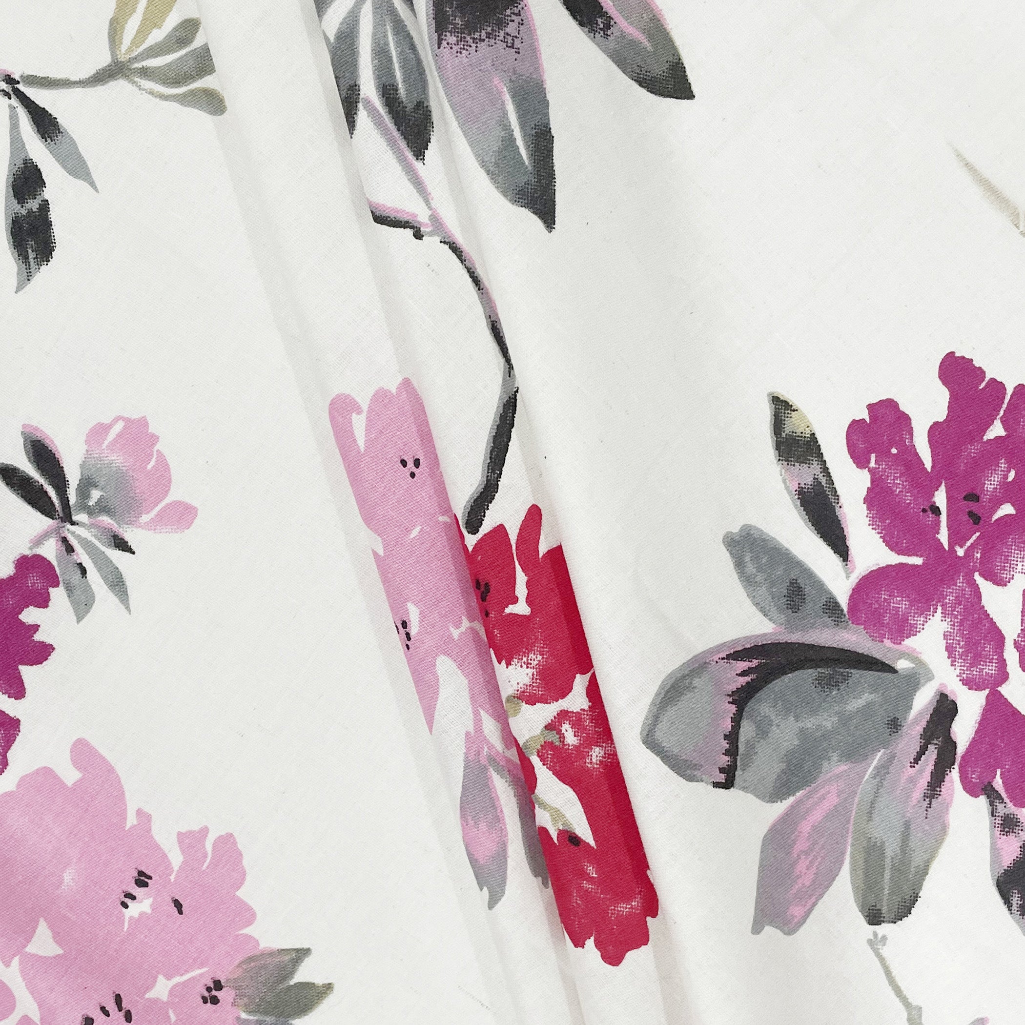 Elegant Pink Floral Pure Cotton 210 TC Double King Bedsheet with 2 Pillow Covers (90x108 Inches)