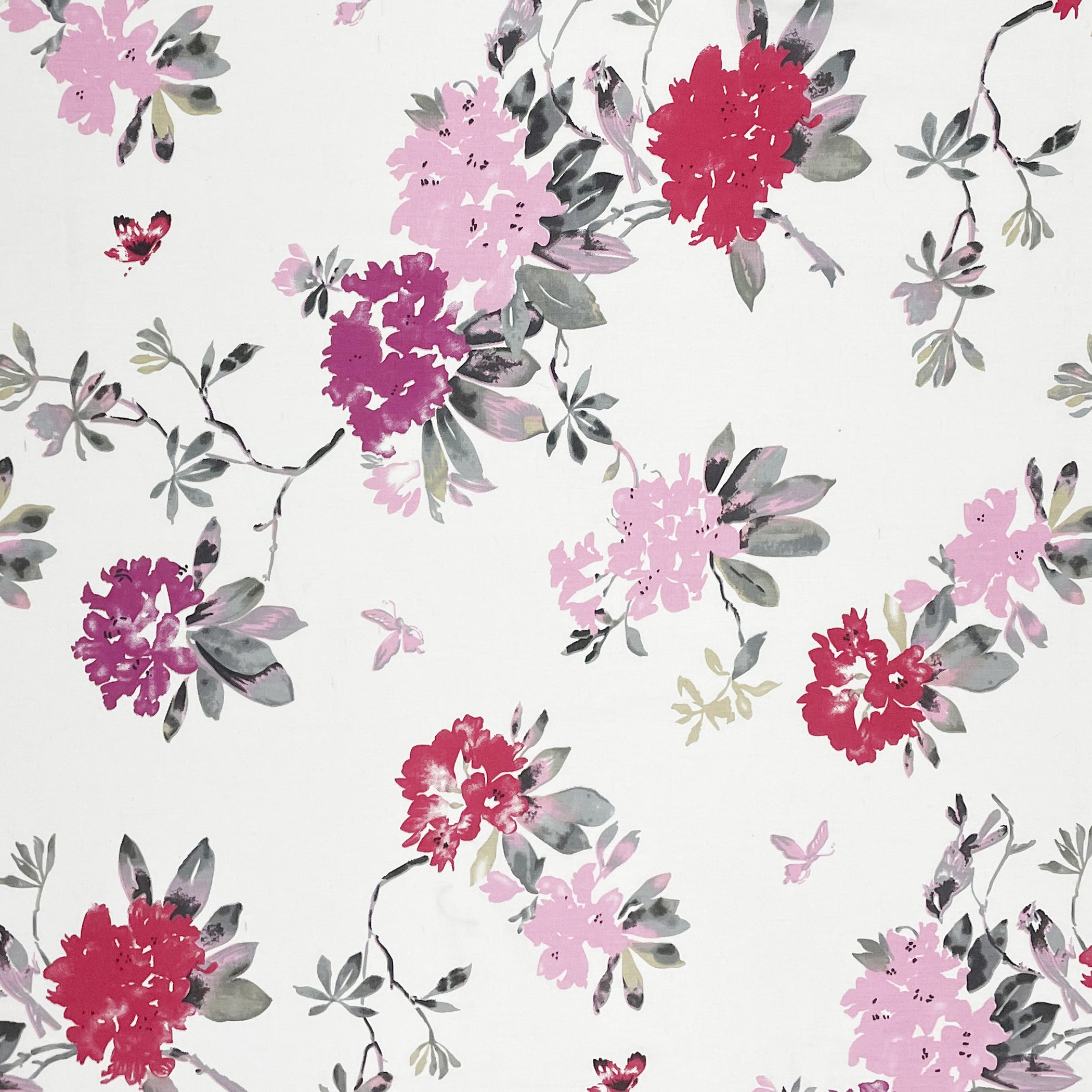 Elegant Pink Floral Pure Cotton 210 TC Double King Bedsheet with 2 Pillow Covers (90x108 Inches)