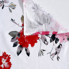 Elegant Pink Floral Pure Cotton 210 TC Double King Bedsheet with 2 Pillow Covers (90x108 Inches)