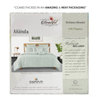 Elegant Mint Green Scroll Motif Pure Cotton 210 TC Double King Bedsheet with 2 Pillow Covers (90x108 Inches)