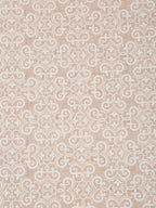 Ornamental Swirl Beige 210 TC Pure Cotton Double Bedsheet with 2 Pillow Covers (90 x 108 Inches)