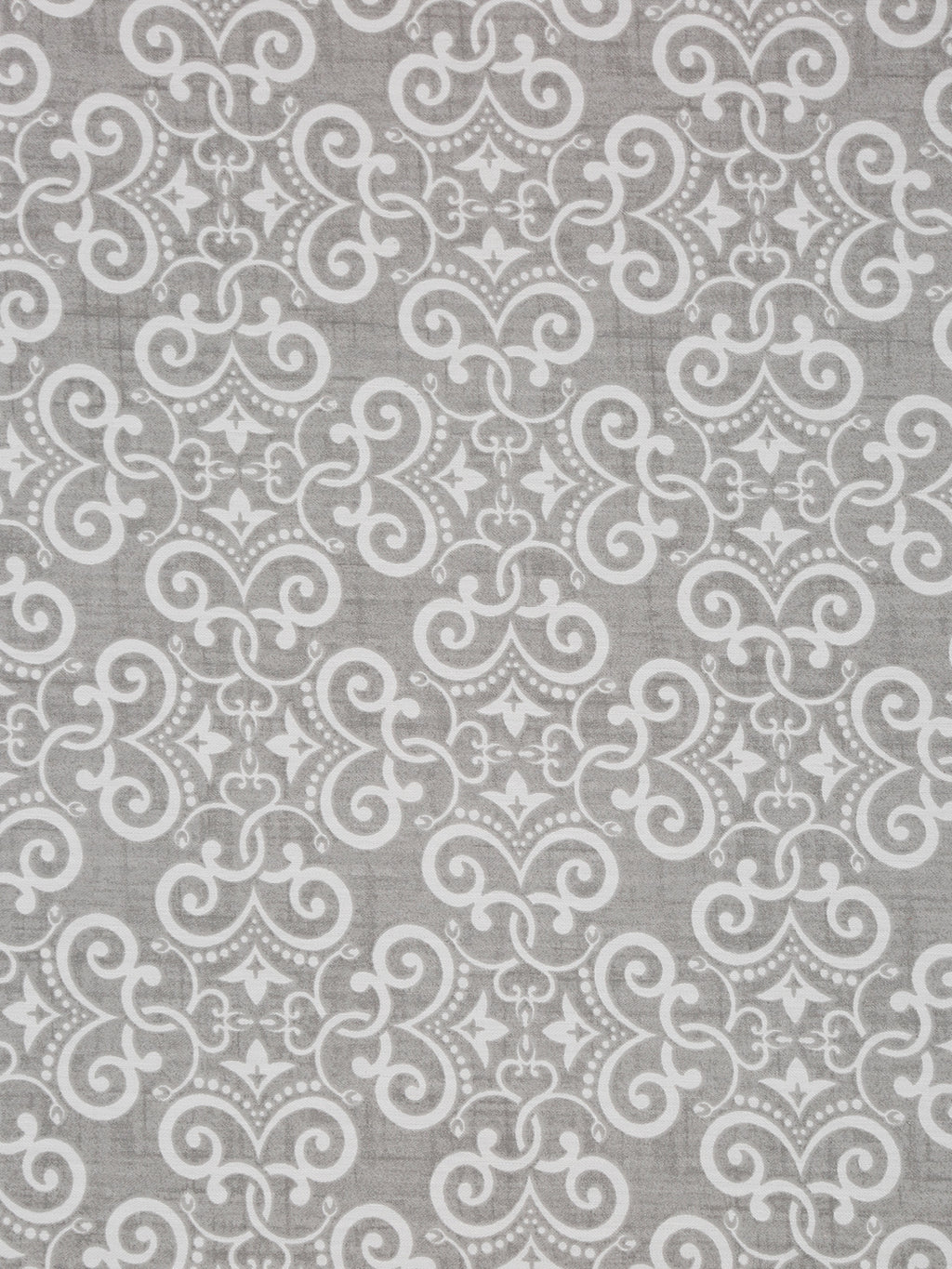Ornamental Swirl Grey 210 TC Pure Cotton Double Bedsheet with 2 Pillow Covers (90 x 108 Inches)
