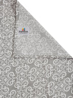 Ornamental Swirl Grey 210 TC Pure Cotton Double Bedsheet with 2 Pillow Covers (90 x 108 Inches)