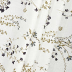 Elegant Ivory Botanical Pure Cotton 210 TC Double King Bedsheet with 2 Pillow Covers (90x108 Inches)