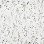 Elegant Ivory Botanical Pure Cotton 210 TC Double King Bedsheet with 2 Pillow Covers (90x100 Inches)