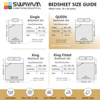 Elegant Ivory Botanical Pure Cotton 210 TC Super King Bedsheet with 2 Pillow Covers (108x108 Inches)