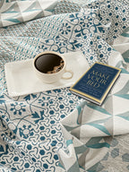 Ornamental Damask Off White 210 TC Pure Cotton Double Bedsheet with 2 Pillow Covers (90 x 108 Inches)