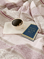 Classic Blue & Ivory Striped Pure Cotton 210 TC Double King Bedsheet with 2 Pillow Covers (90x108 Inches)