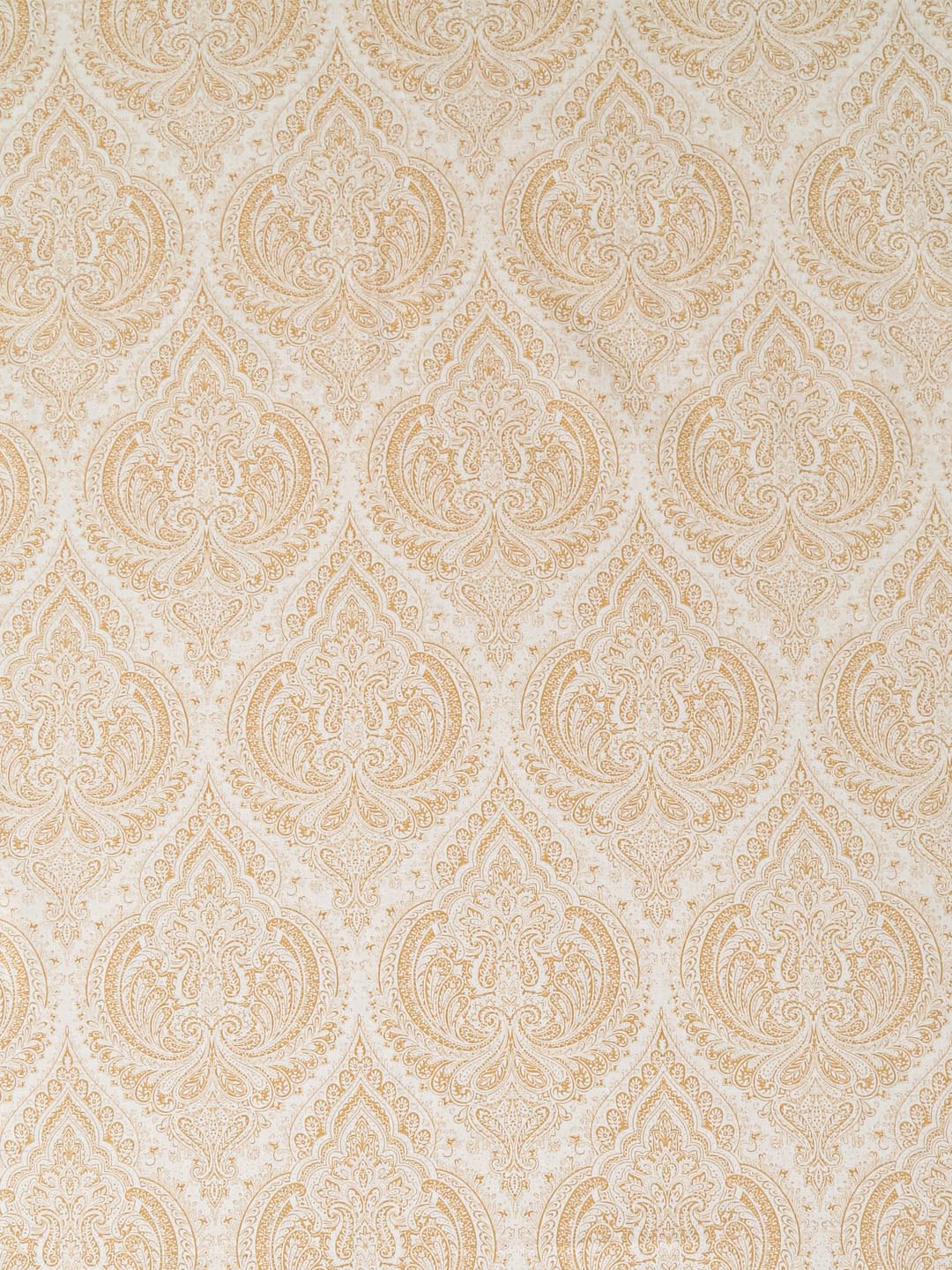 Elegant Beige Damask Pure Cotton 210 TC Double King Bedsheet with 2 Pillow Covers (90x108 Inches)